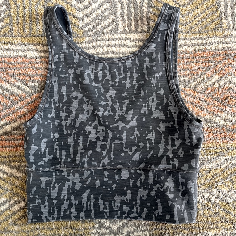 lululemon athletica Women’s Gray Black Patterned Tank Top